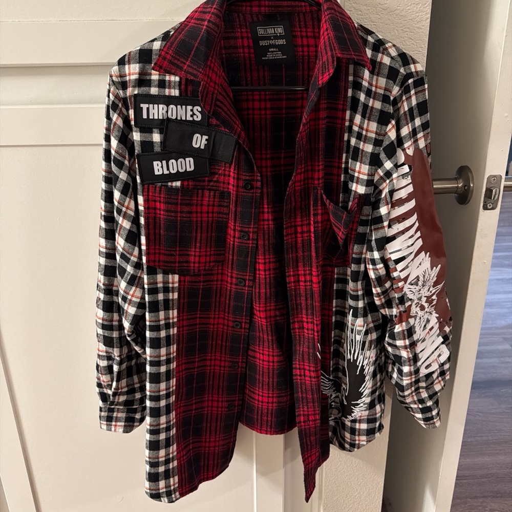 Red and Black Plaid Flannel Shirt